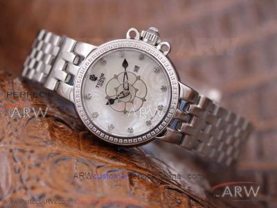 Perfect Replica Tudor Clair De Rose 30mm White Mother Of Pearl Dial Automatic Women's Watch